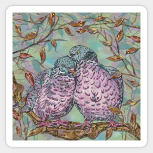 Loving Wood Pigeons Sticker